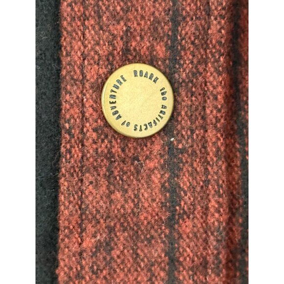 ROARK Red & Black Plaid Poly Wool Sleeveless Button-Up Flannel Vest Men's Sz M - Picture 4 of 6